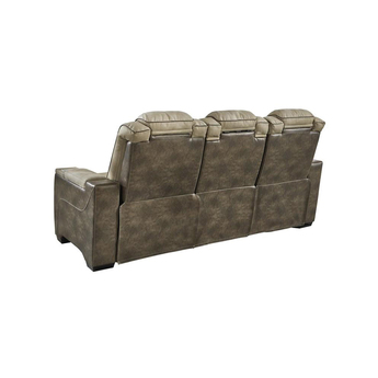 Next-Gen DuraPella Power Reclining Leather Look Sofa - Brown — thumbnail 4