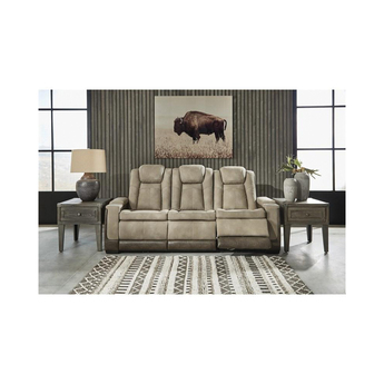 Next-Gen DuraPella Power Reclining Leather Look Sofa - Brown — thumbnail 5