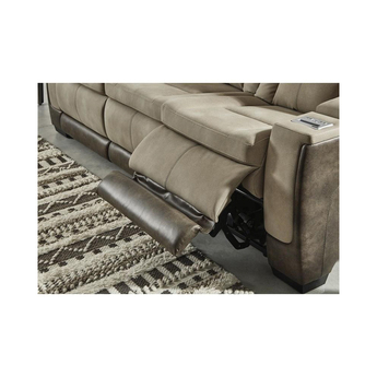 Next-Gen DuraPella Power Reclining Leather Look Sofa - Brown — thumbnail 7