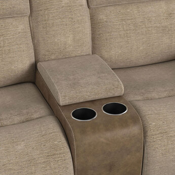 Hornet Reclining Loveseat - Beige — thumbnail 6