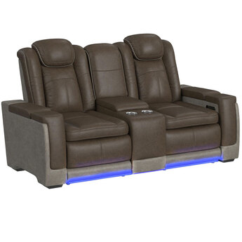 Lantana Power Motion Loveseat - Rocky Brown/Grey — thumbnail 3