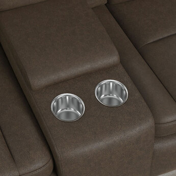 Lantana Power Motion Loveseat - Rocky Brown/Grey — thumbnail 4