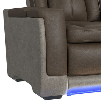 Lantana Power Motion Loveseat - Rocky Brown/Grey — thumbnail 5