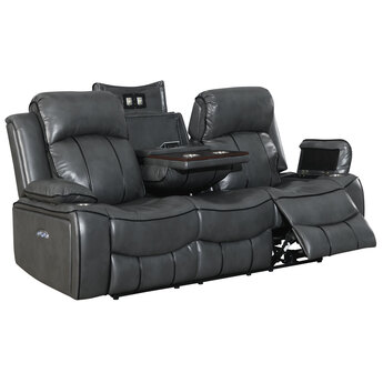 Blanche Reclining Sofa with Power Headrest - Gray — thumbnail 2