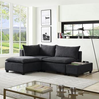 Lilola Home Fabric Loveseat 814012 Dark Gray