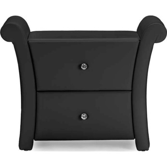 Baxton Studio Victoria Matte White PU Leather 2 Storage Drawers Nightstand Bedside Table Baxton Studio Victoria Matte White PU Leather 2 Storage Drawers Nightstand Bedside Table