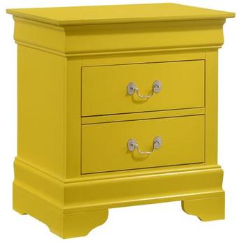 Glory Furniture Louis Phillipe 3 Drawer Nightstand in Yellow