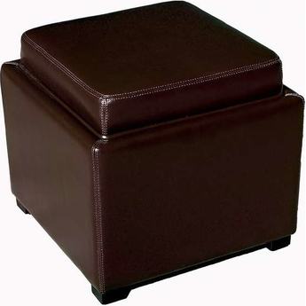 Baxton Studio Dark Brown Tate Storage Ottoman 60 3735 GDK