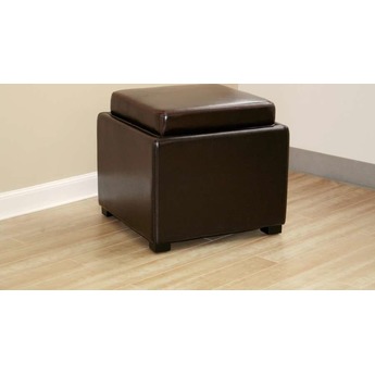 Baxton Studio Dark Brown Tate Storage Ottoman 60 3735 GDK