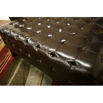 Baxton Studio Pemberly Dark Brown Bonded Leather Square Ottoman 51