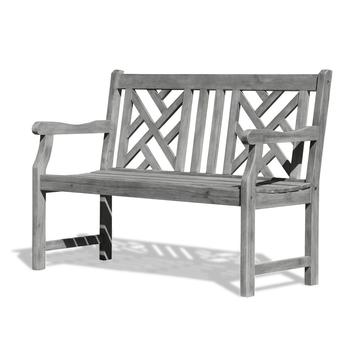 Vifah V1624 Renaissance Series Picnic Wood Frame Armed Patio Benches