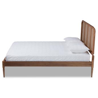Baxton studio mg0056walnutrattanwalnutqueen 15