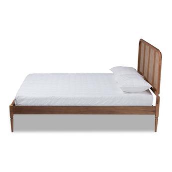 Baxton studio mg0056walnutrattanwalnutqueen 3