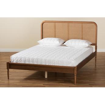 Baxton studio mg0056walnutrattanwalnutqueen 9