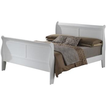 Glory Furniture Louis Phillipe Queen Sleigh Bed in Gray