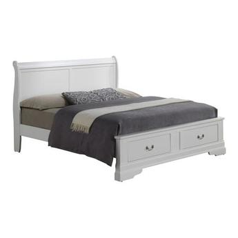 Glory Furniture Louis Phillipe Queen Sleigh Bed in Gray