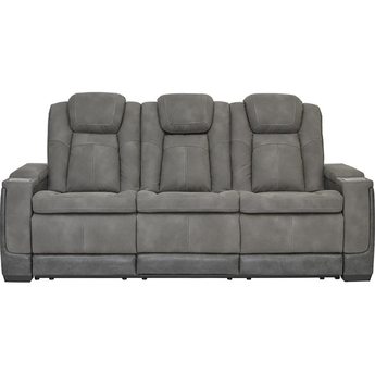Next-Gen DuraPella Power Reclining Leather Look Sofa - Grey