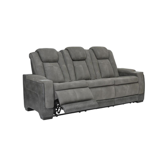 Next-Gen DuraPella Power Reclining Leather Look Sofa - Grey — thumbnail 2