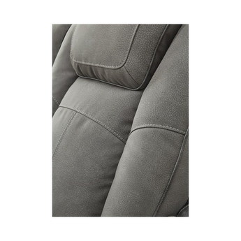 Next-Gen DuraPella Power Reclining Leather Look Sofa - Grey — thumbnail 8