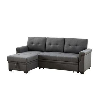 Lilola Home Fabric Sectional Sofa 81342 Dark Gray