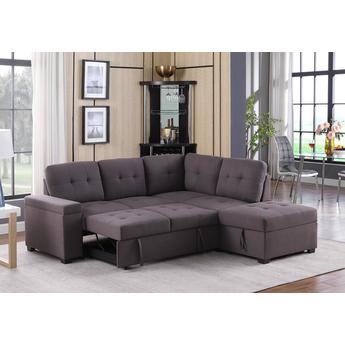 あいちゃろさん専用 Lilola Home Fabric Sectional Sofa 89137 Brown