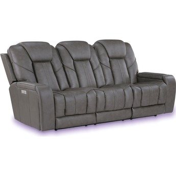 Daniel Triple Power Home Theater Leather Reclining Sofa — thumbnail 3
