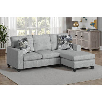 Audrey Sofa with Charcoal Pillows