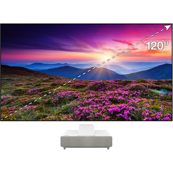 Epson 120" EpiqVision Ultra LS500 4000-Lumen Pixel-Shift 4K UHD 3LCD Laser Projector TV System with 120" Screen (White Projector)
