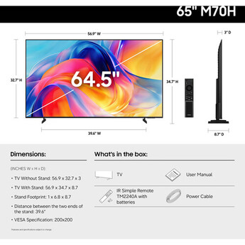 Samsung M70H 65" 4K HDR Smart Mini-LED TV — thumbnail 5