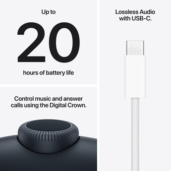 Apple AirPods Max 2 Wireless Over-Ear Closed-Back Headphones (Midnight) — thumbnail 8