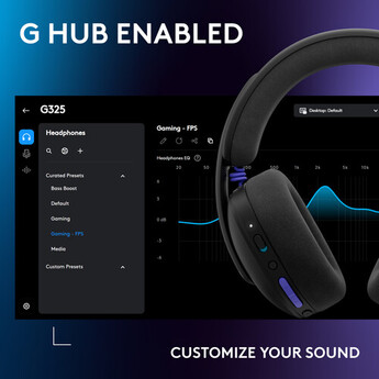 Logitech G G325 LIGHTSPEED Wireless Gaming Headset (Black) — thumbnail 10
