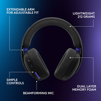 Logitech G G325 LIGHTSPEED Wireless Gaming Headset (Black) — thumbnail 9