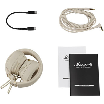 marshall Major V On-Ear Wireless Bluetooth Headphones (Cream) — thumbnail 10