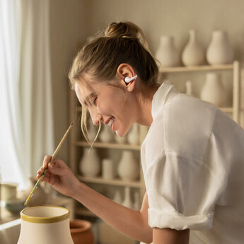 SHOKZ OpenDots 2 Open-Ear Clip-On Earbuds (Pearl White) — thumbnail 6