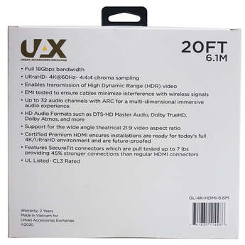 UAX 20 ft. High-Speed HDMI Cable — thumbnail 2