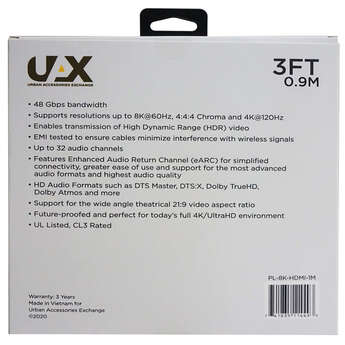 UAX 3ft 8K HDMI Cable — thumbnail 5