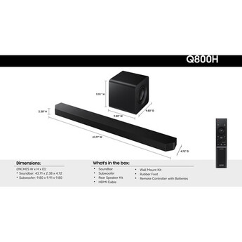 Samsung Q800H 5.1.2-Channel Dolby Atmos Soundbar System — thumbnail 4