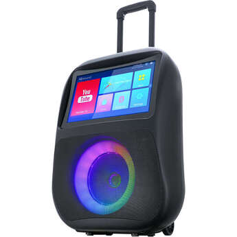 14" Touchscreen Bluetooth Party Speaker with Karaoke & LED Lights