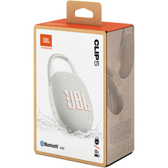 JBL Clip 5 Portable Waterproof Wireless Speaker (White) — thumbnail 8