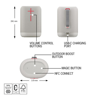 Ultimate ears EPICBOOM Portable Bluetooth Speaker (White) — thumbnail 8