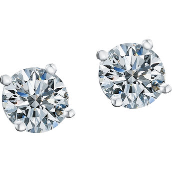 Moissanite Stud Earrings (2.00ct DEW/6.5mm) in Sterling Silver