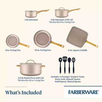Radiant Aluminum 12-Piece Cookware Set - Champagne — thumbnail 2