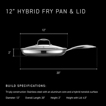 12" Hybrid Nonstick Frying Pan with Lid — thumbnail 3