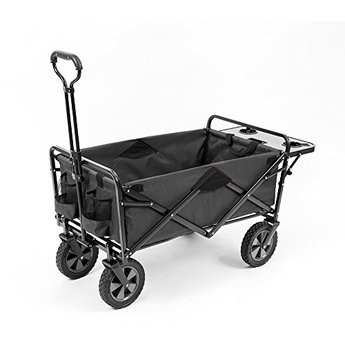 Mac Sports Collapsible Outdoor Utility Wagon with Folding Table and Drink Holder