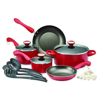 Paula Deen 17-Piece Red Non-Stick Cookware Set
