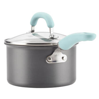 Rachael Ray 11-Piece Aluminum Nonstick Cookware Set - Light Blue/Gray — thumbnail 7