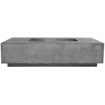 XO Fire Pit Rectangular 60in x 32in Grey NG (LP kit included): Gray