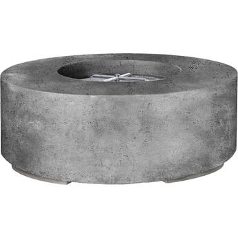 XO 36 Inch Round Fire Pit with Fiber Glass Reinforced Durable Concrete : Gray