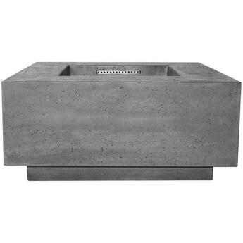 XO 36 Inch Square Fire Pit with Fiberglass Reinforced Durable Concrete : Gray