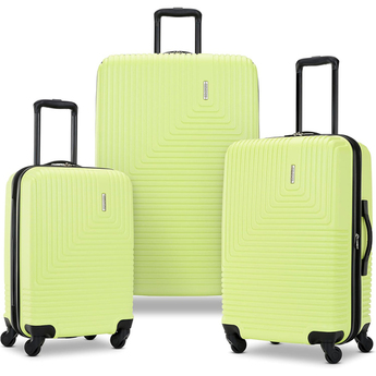 American Tourister Groove Expandable Spinner Suitcase Set 20", 24", 28" - Celery Green